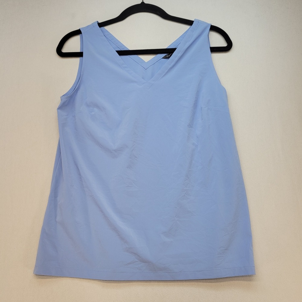 Eddie Bauer Sleeveless Top Womens Small Blue V-Neck Tank Periwinkle